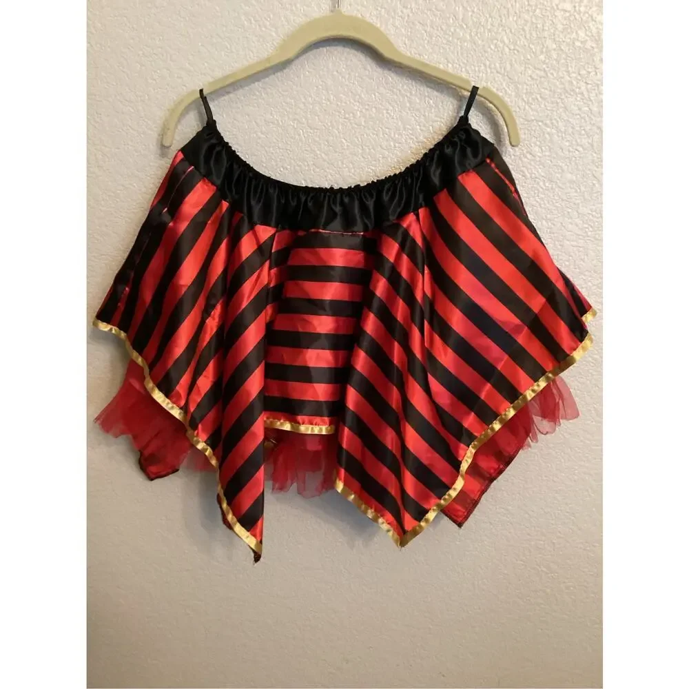 Pirate Tutu Red and Black Costume Skirt Sz Adult